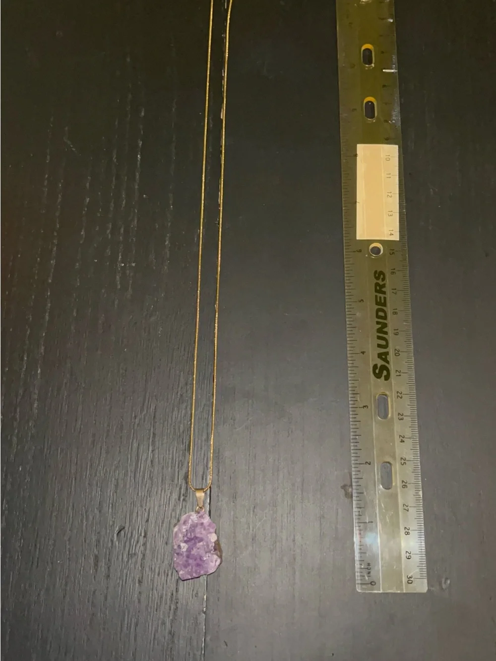 Gold Pendant Necklace with Purple Amethyst Druzy
